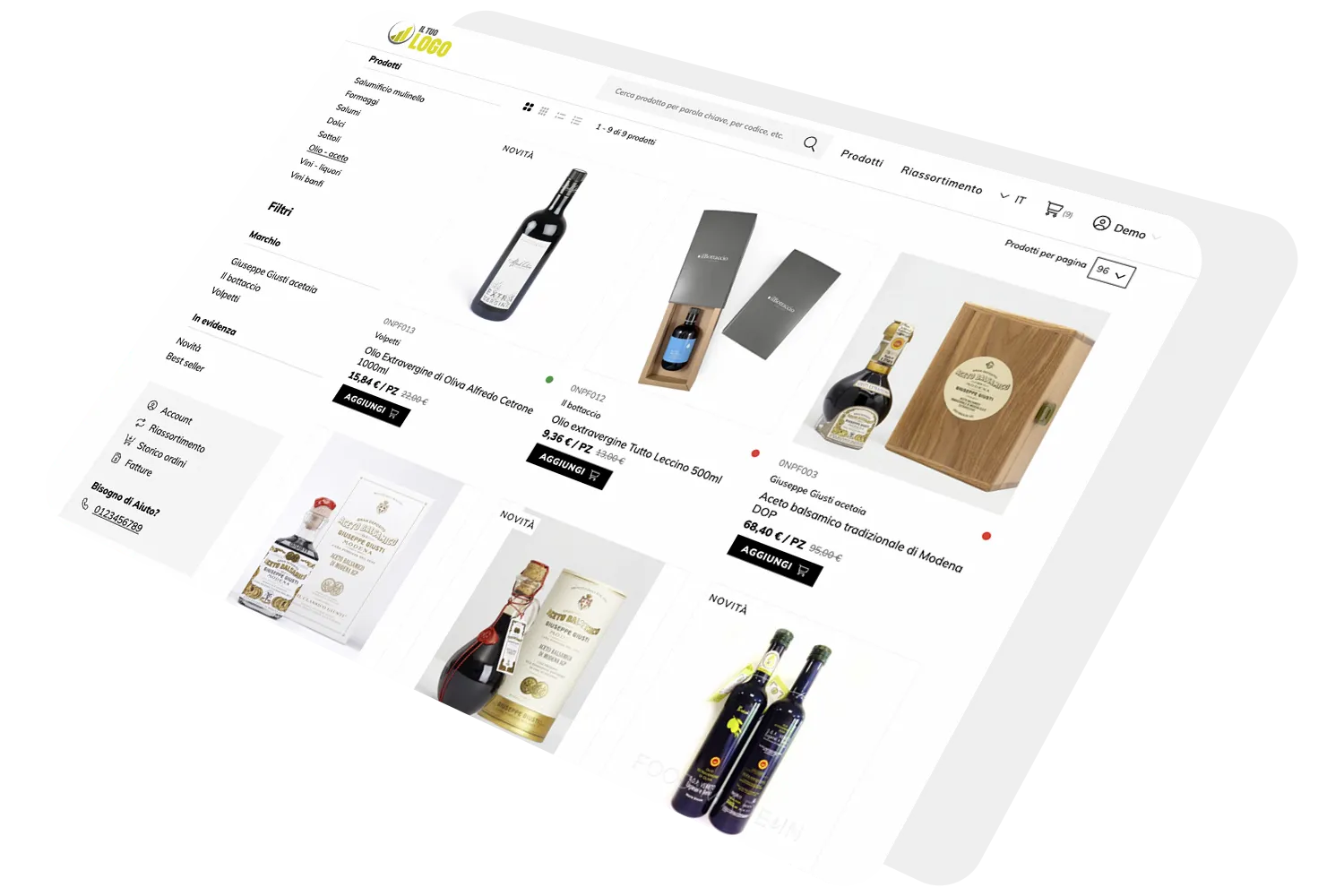 order factory catalogo prodotti digitale ecommerce b2b