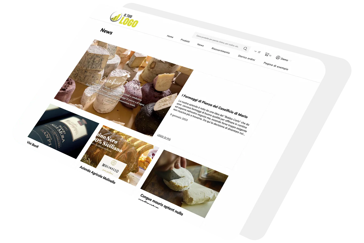 order factory gestione banner pubblicitari news ecommerce portale b2b