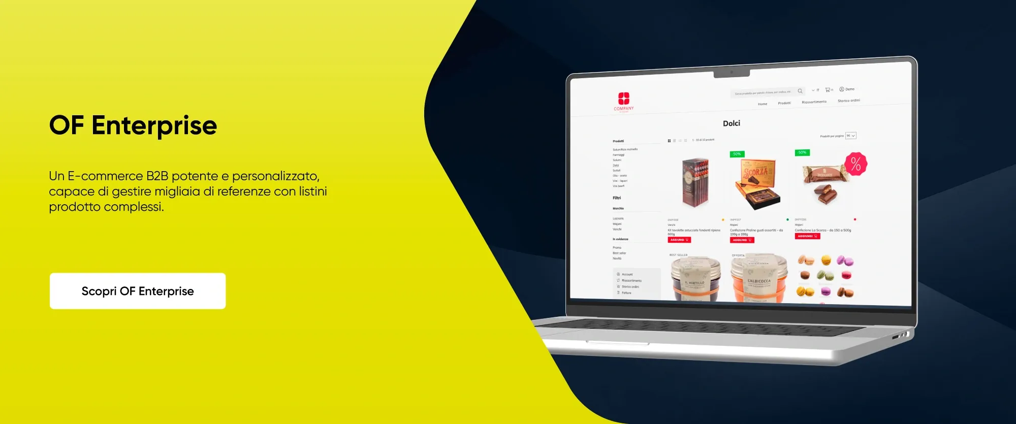 order factory enterprise ecommerce b2b per clienti professionali